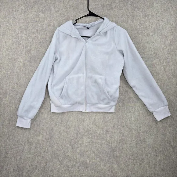 Derek Womens Snowman Fleece Hoodie Grey & Red Size M Full Zip Fun Unique - Picture 2 of 7